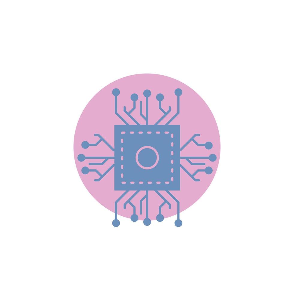 Chip. cpu. microchip. processor. technology Glyph Icon. vector