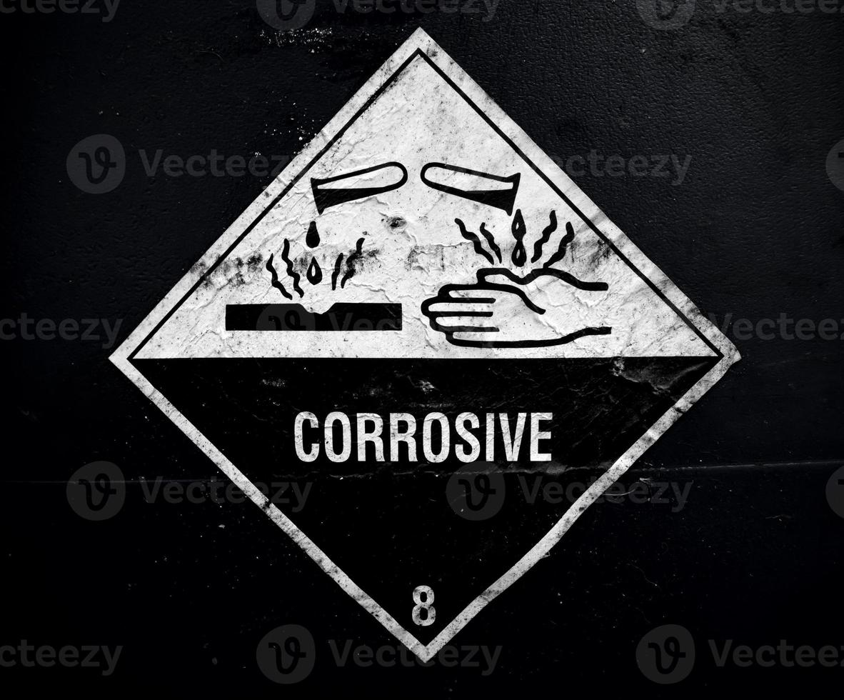 Corrosive material at the acid container photo