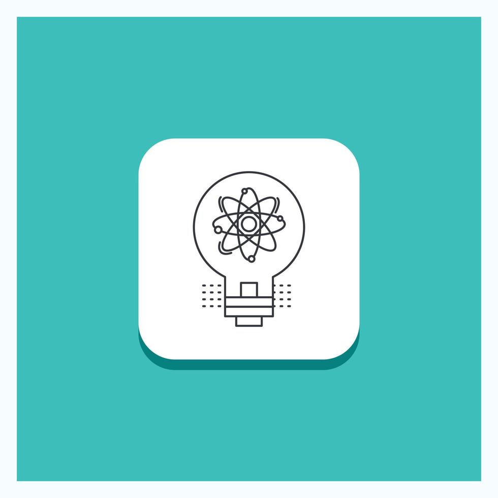 Round Button for idea. innovation. light. solution. startup Line icon Turquoise Background vector