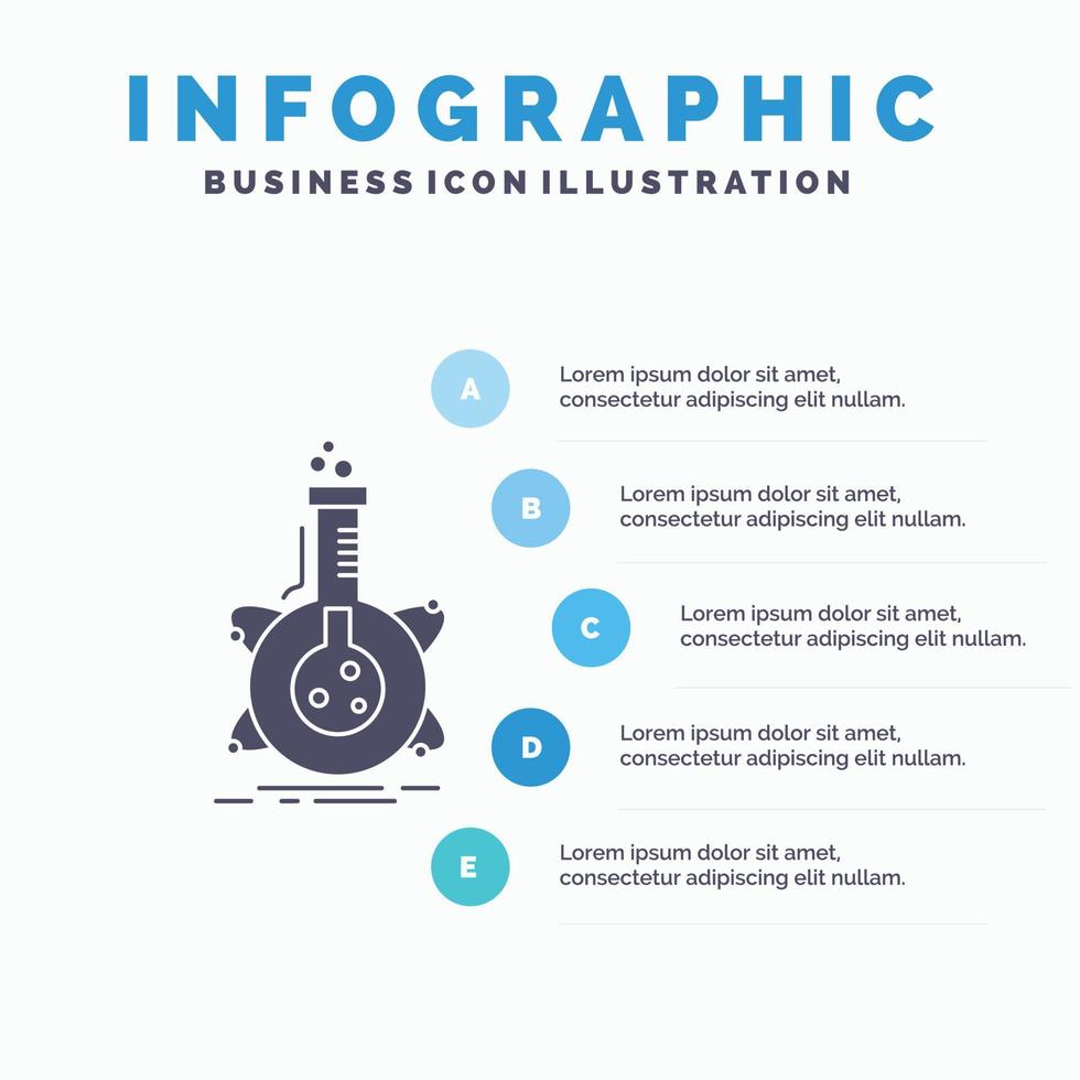 research. laboratory. flask. tube. development Infographics Template for Website and Presentation. GLyph Gray icon with Blue infographic style vector illustration.