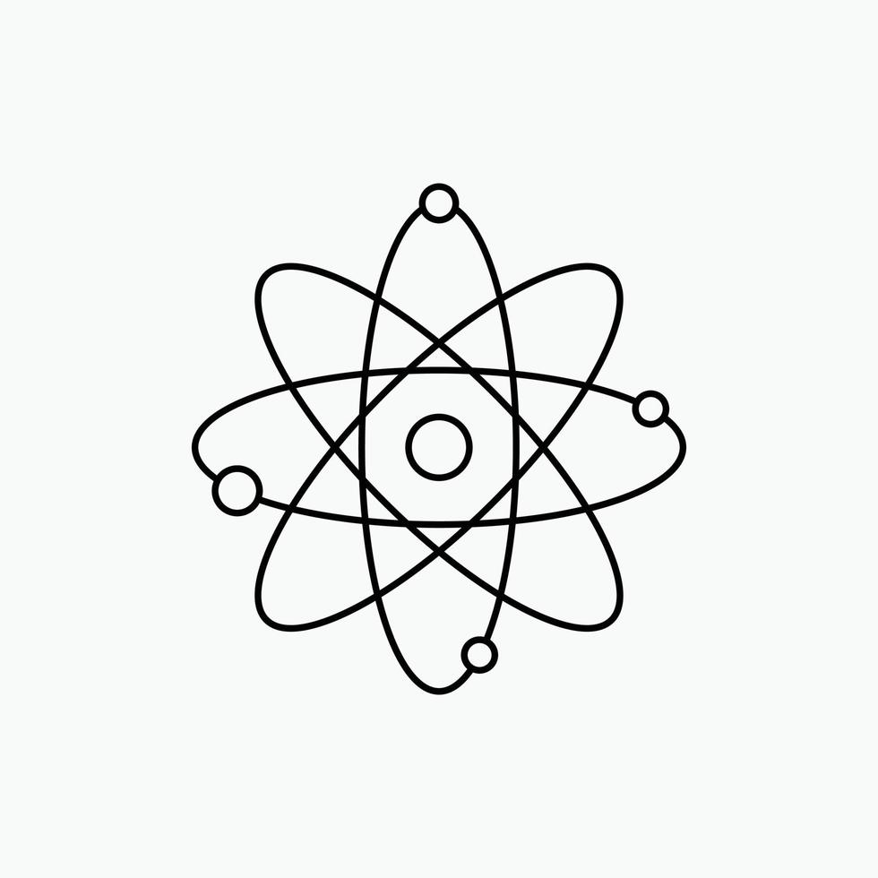 átomo. nuclear. molécula. química. icono de línea de ciencia. ilustración vectorial aislada vector