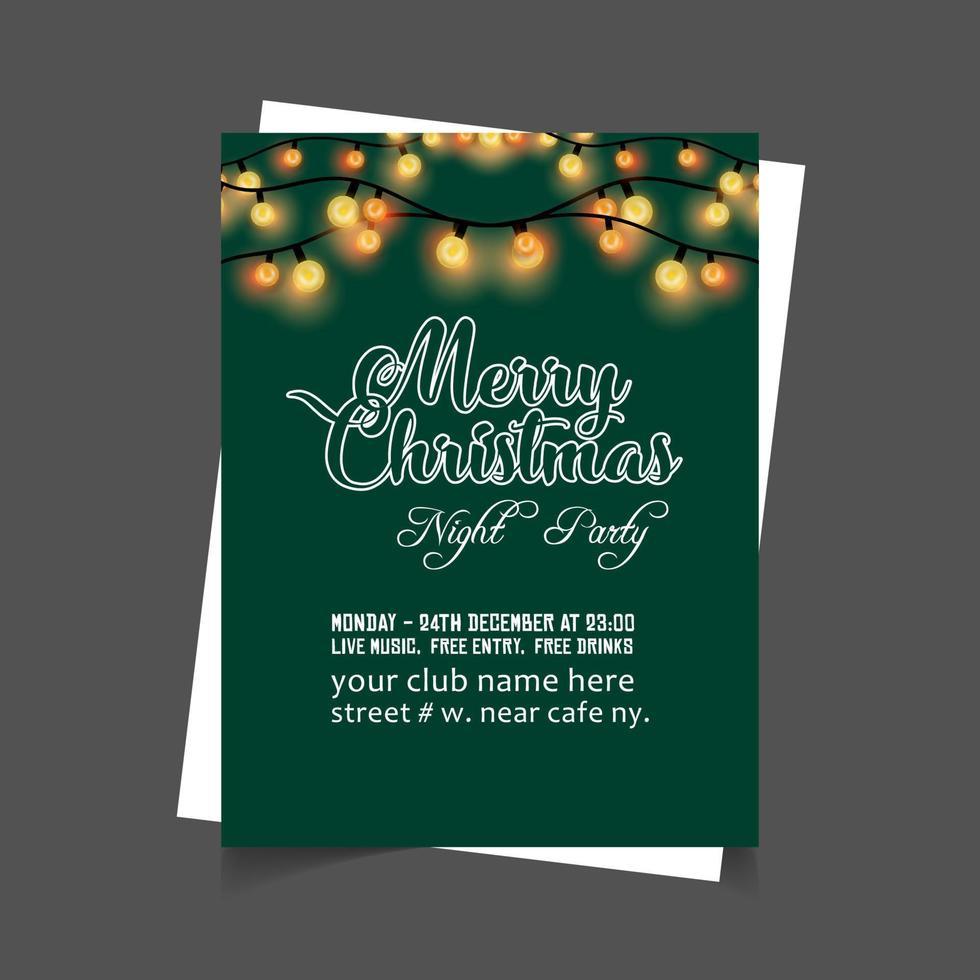 tarjeta de feliz navidad con diseño creativo y fondo verde vector