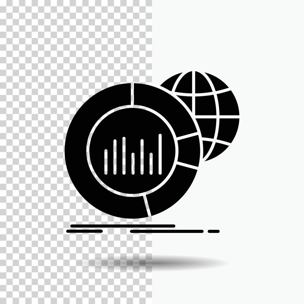 Big. chart. data. world. infographic Glyph Icon on Transparent Background. Black Icon vector