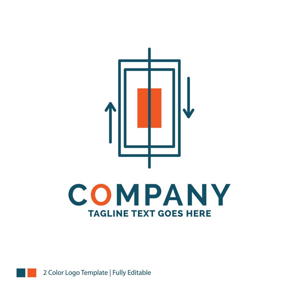 sync. synchronization. data. phone. smartphone Logo Design. Blue and Orange Brand Name Design. Place for Tagline. Business Logo template. vector