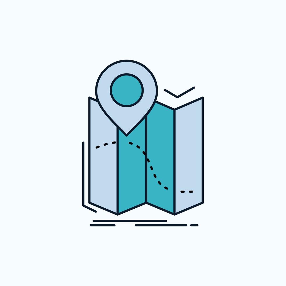 gps. location. map. navigation. route Flat Icon. green and Yellow sign and symbols for website and Mobile appliation. vector illustration