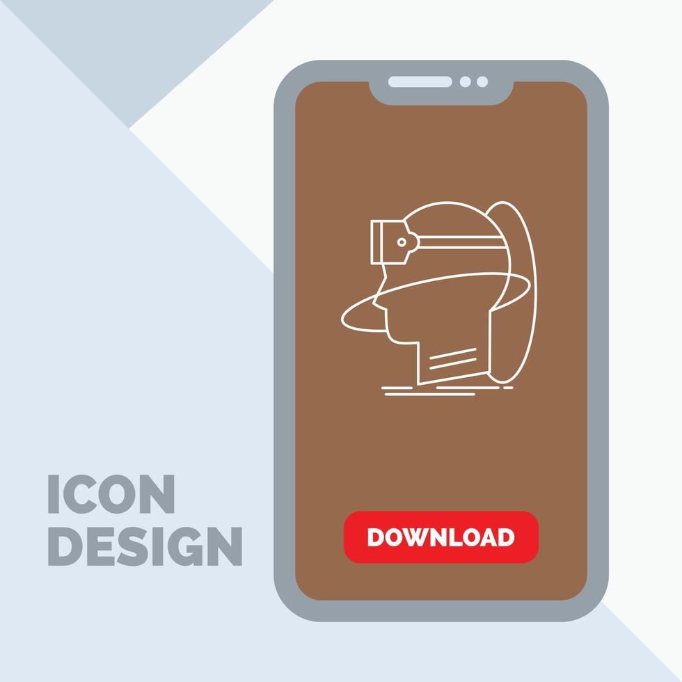 human. man. reality. user. virtual. vr Line Icon in Mobile for Download Page vector