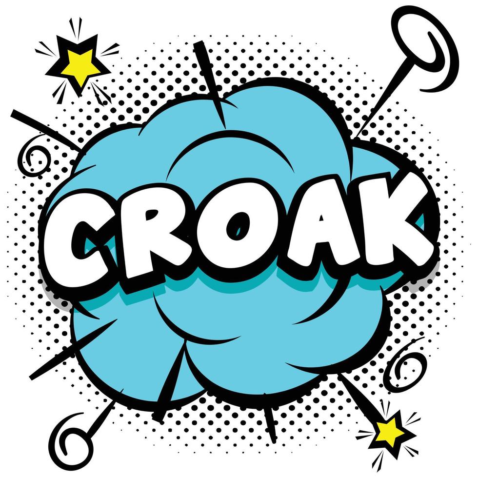 croak Comic bright template with speech bubbles on colorful frames vector