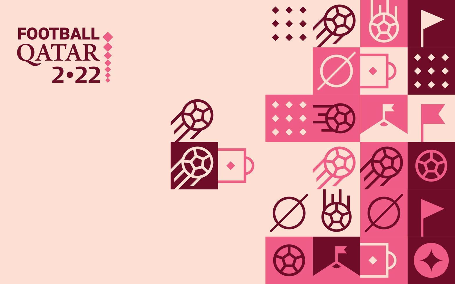Football Doha Qatar 2022 Creative Geometric Background Template. Soccer Web Banner Background vector