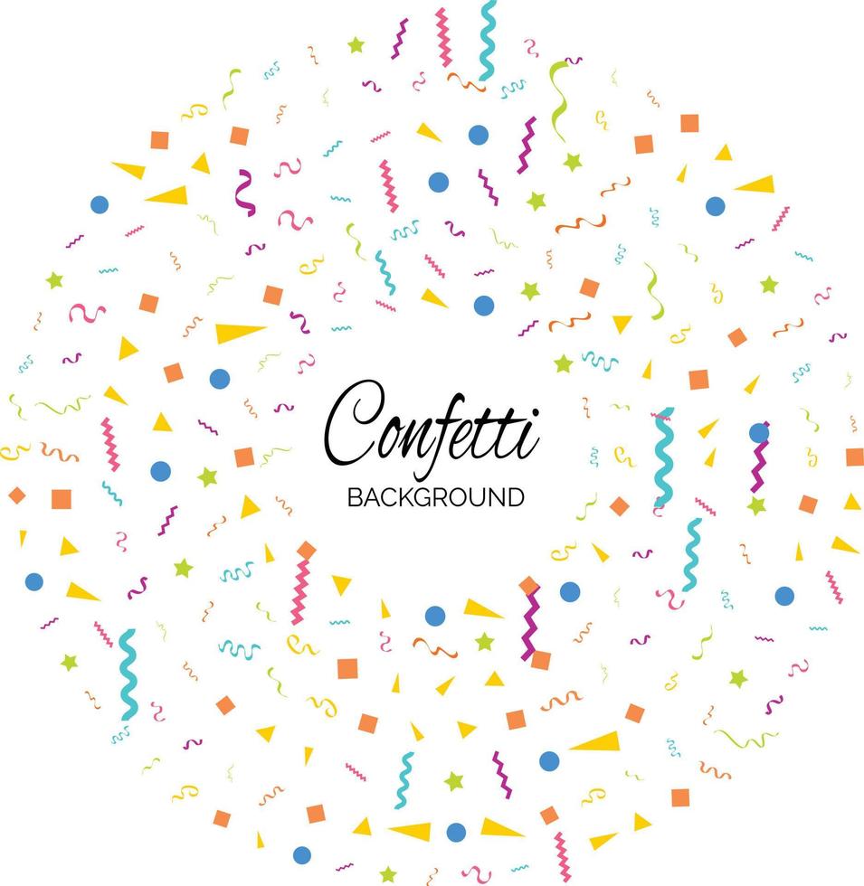 confetti concept design template holiday Happy Day. White Background Celebration Vector illustration.
