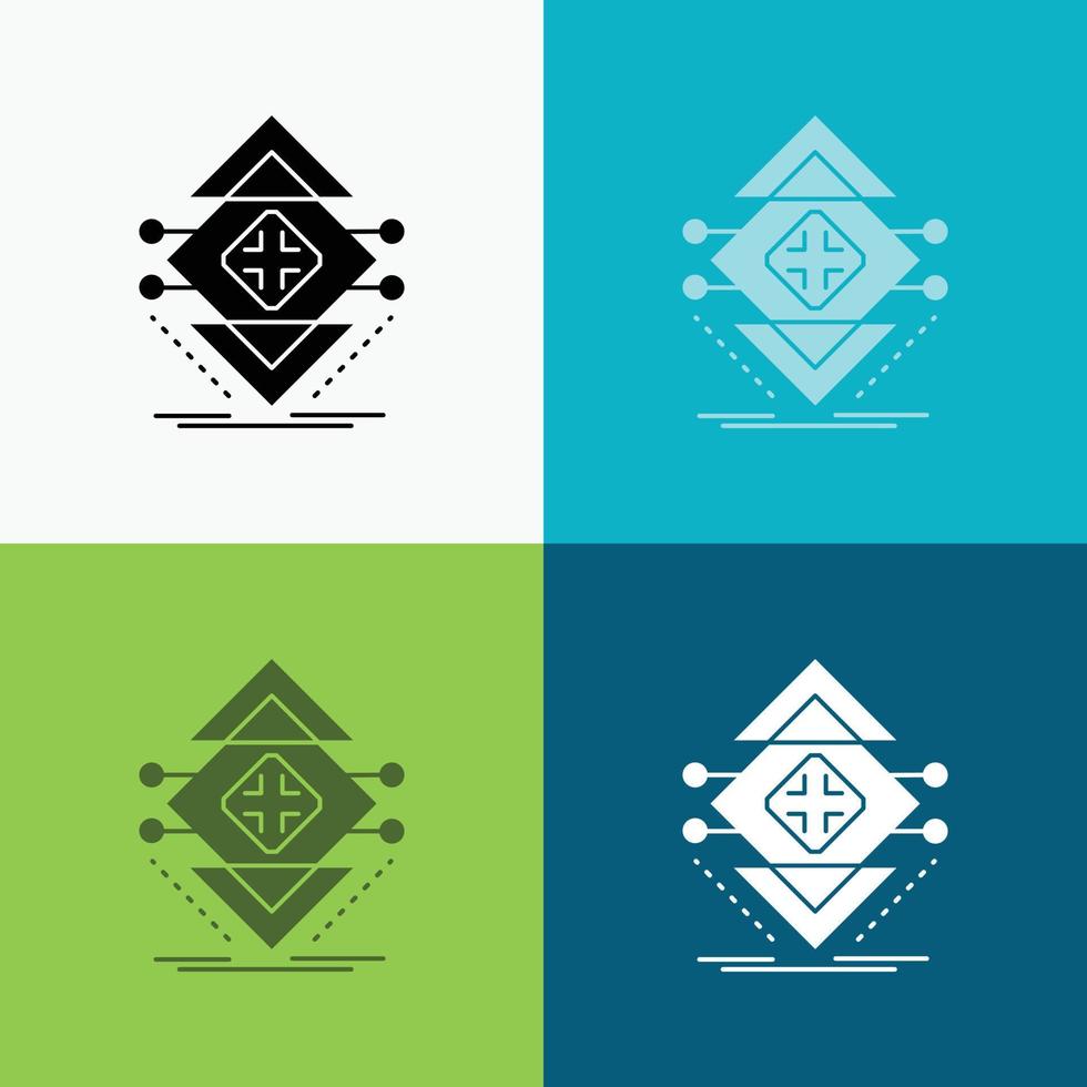 Computing. data. infrastructure. science. structure Icon Over Various Background. glyph style design. designed for web and app. Eps 10 vector illustration