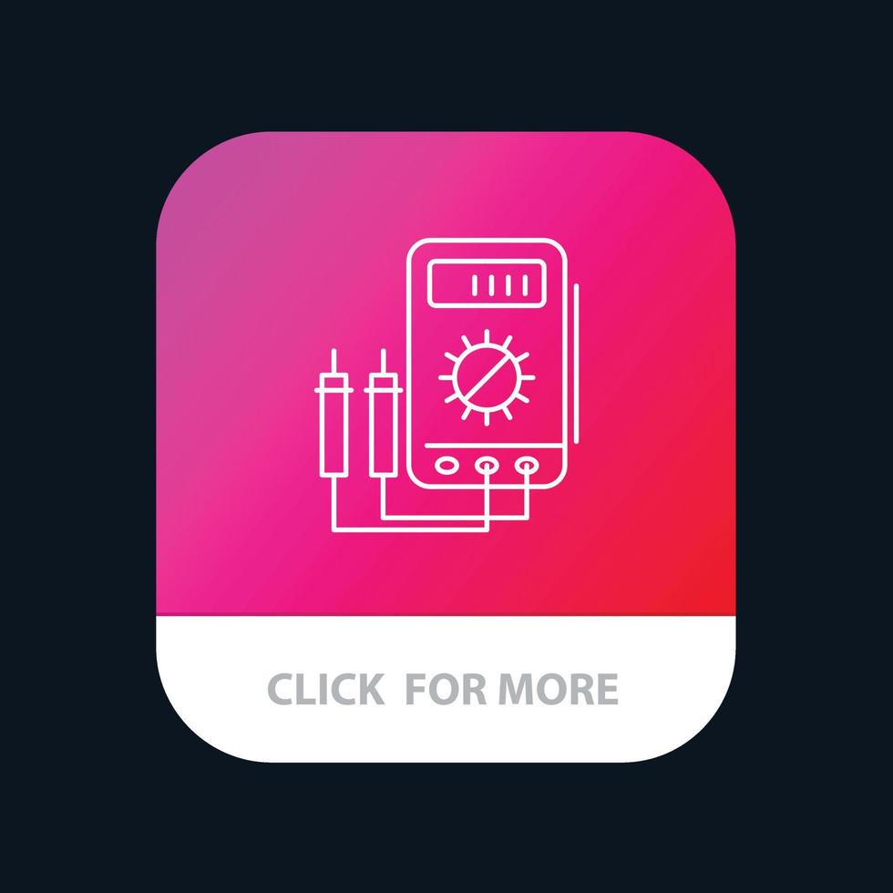 voltímetro amperio vatio probador digital botón de aplicación móvil versión de línea android e ios vector