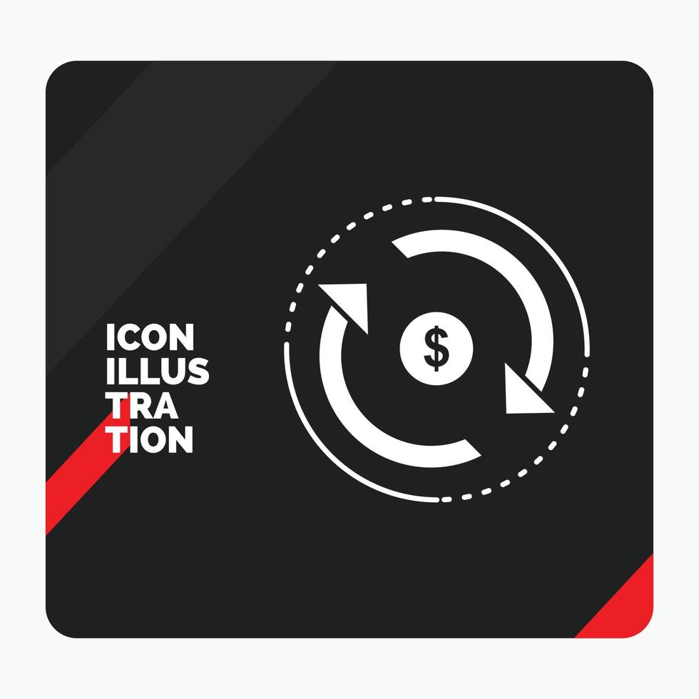 Red and Black Creative presentation Background for Circulation. finance. flow. market. money Glyph Icon vector