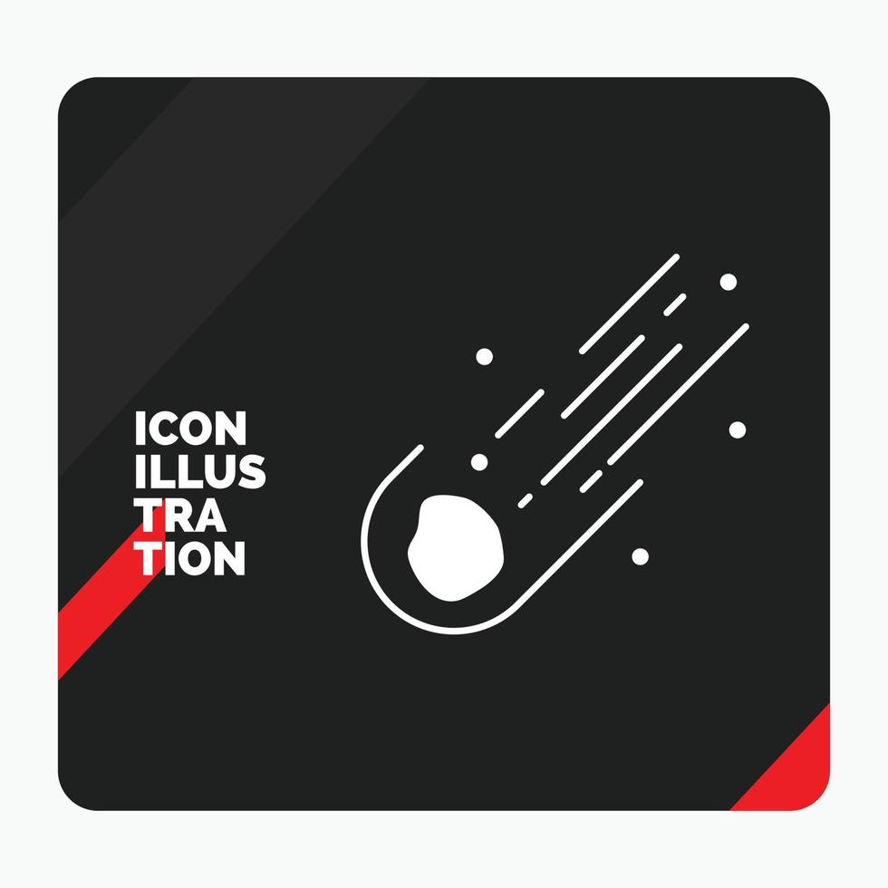 Red and Black Creative presentation Background for Asteroid. astronomy. meteor. space. comet Glyph Icon vector