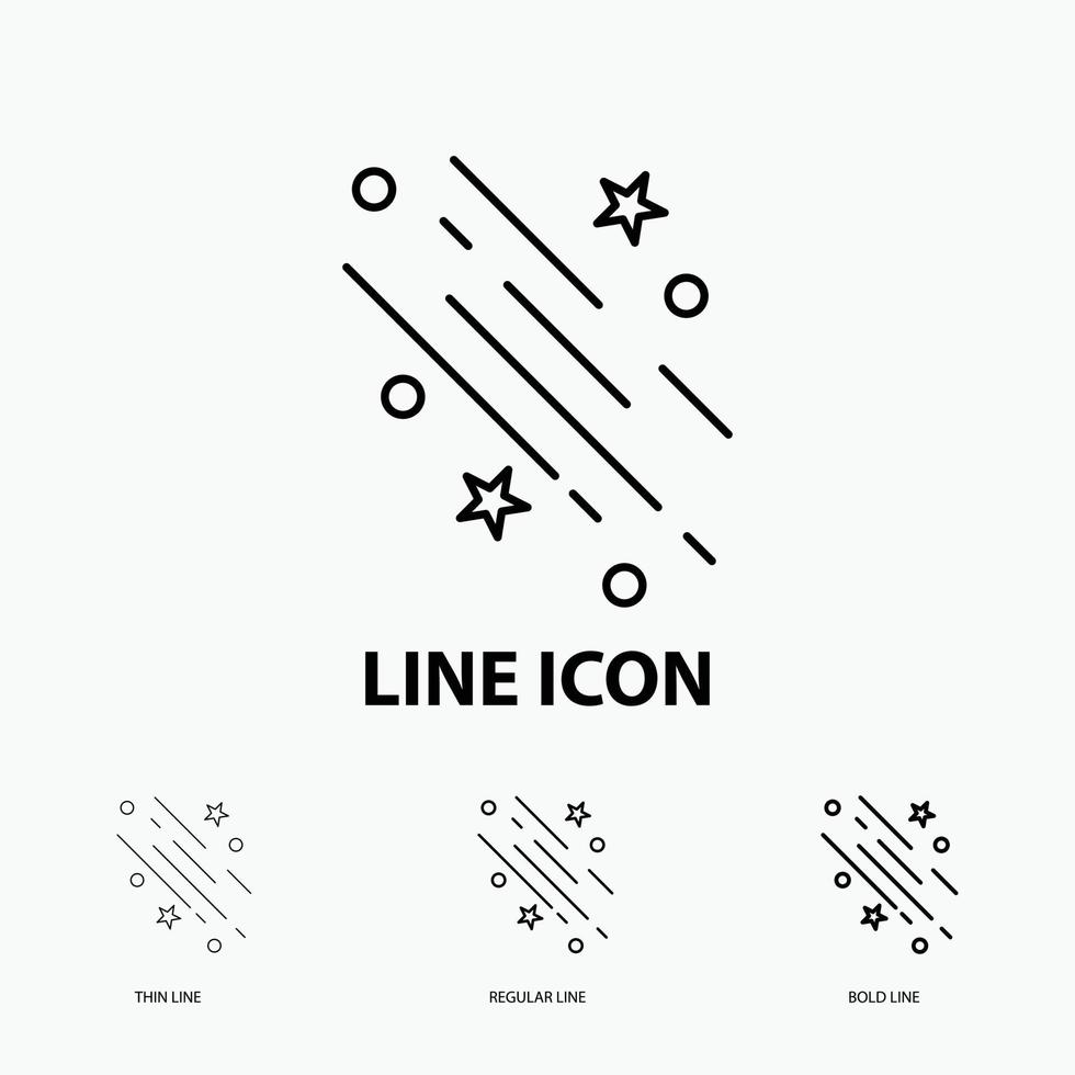 star. shooting star. falling. space. stars Icon in Thin. Regular and Bold Line Style. Vector illustration