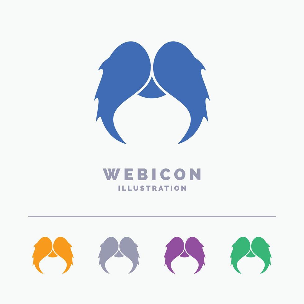 moustache. Hipster. movember. male. men 5 Color Glyph Web Icon Template isolated on white. Vector illustration