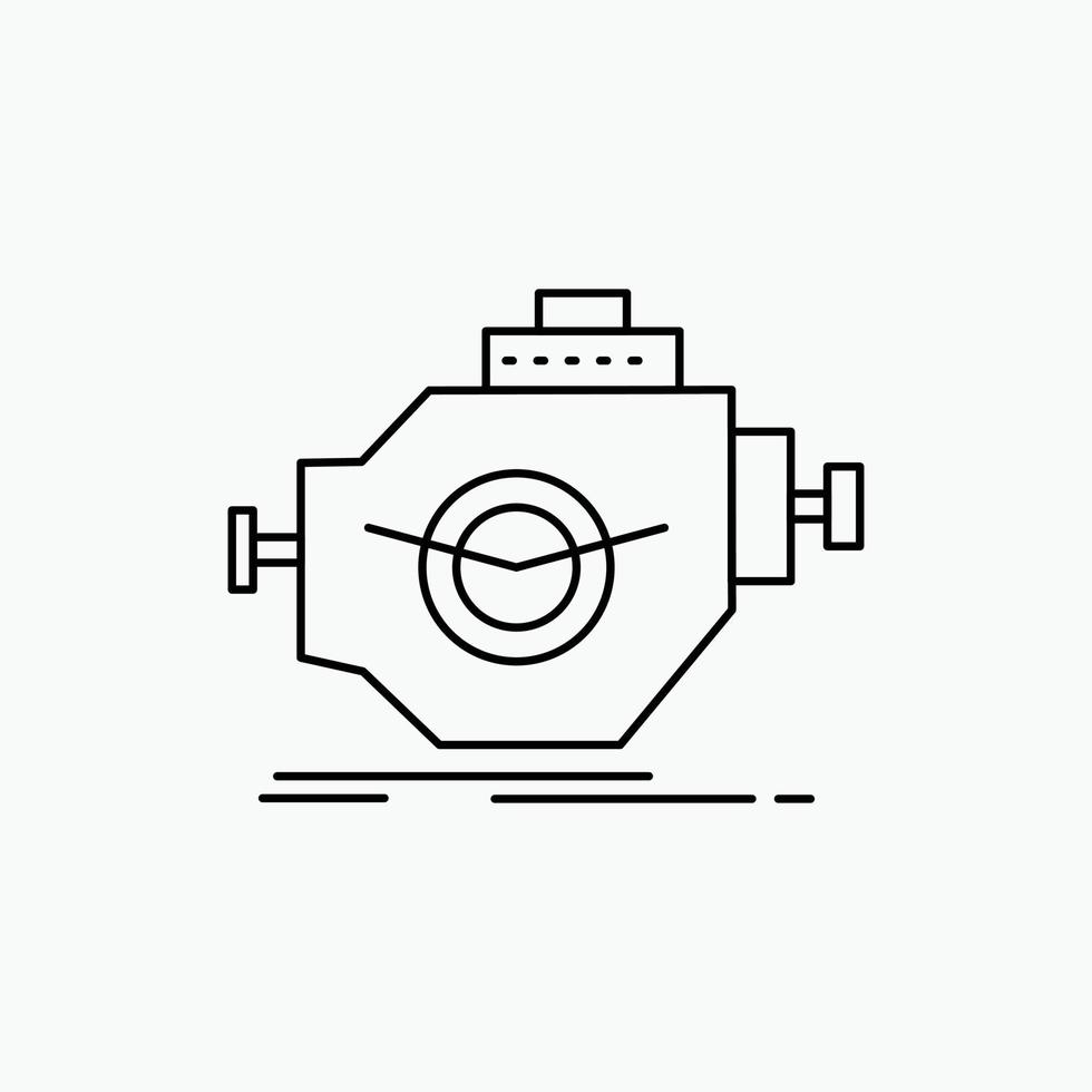 Engine. industry. machine. motor. performance Line Icon. Vector isolated illustration