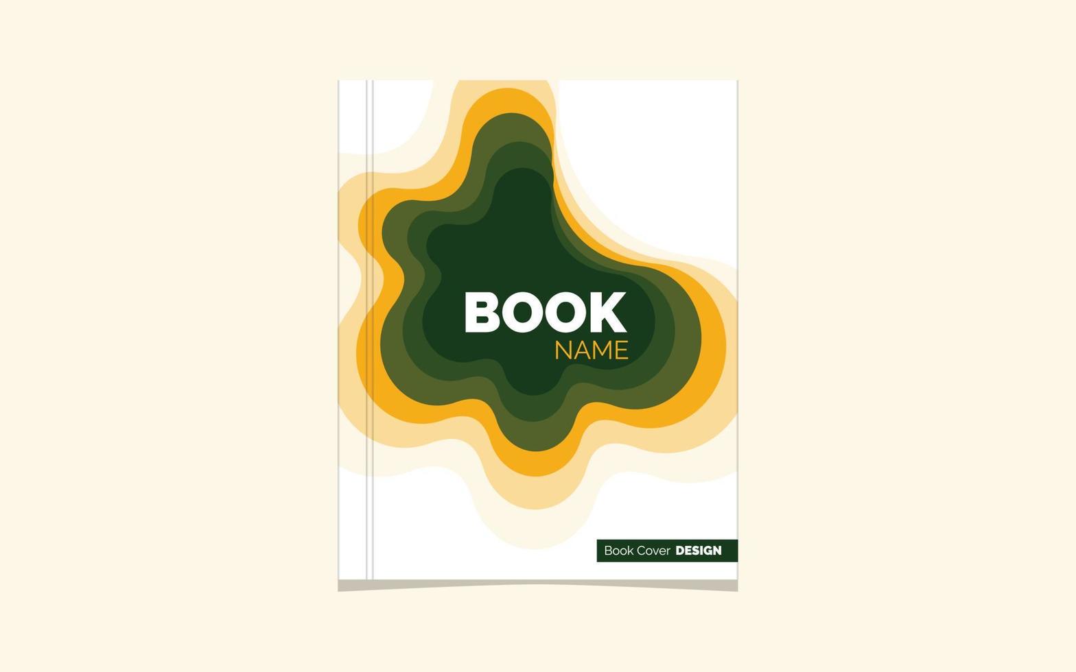 Book Cover or flyer template with 3d abstract paper cut blue green pink yellow background. Vector template in carving art style