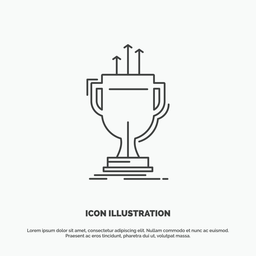 award. competitive. cup. edge. prize Icon. Line vector gray symbol for UI and UX. website or mobile application