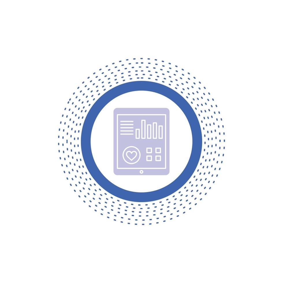 monitoring. health. heart. pulse. Patient Report Glyph Icon. Vector isolated illustration