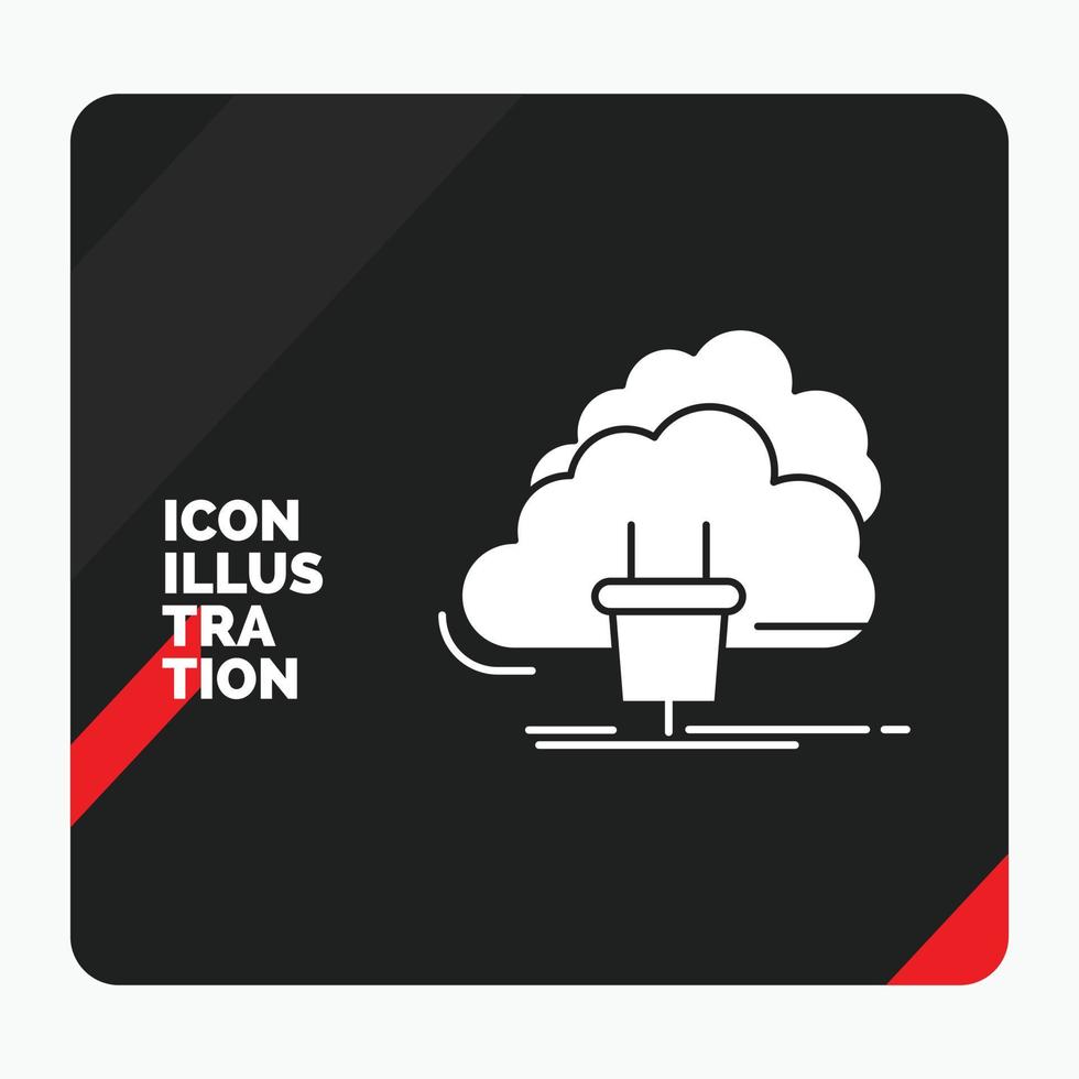 Red and Black Creative presentation Background for Cloud. connection. energy. network. power Glyph Icon vector