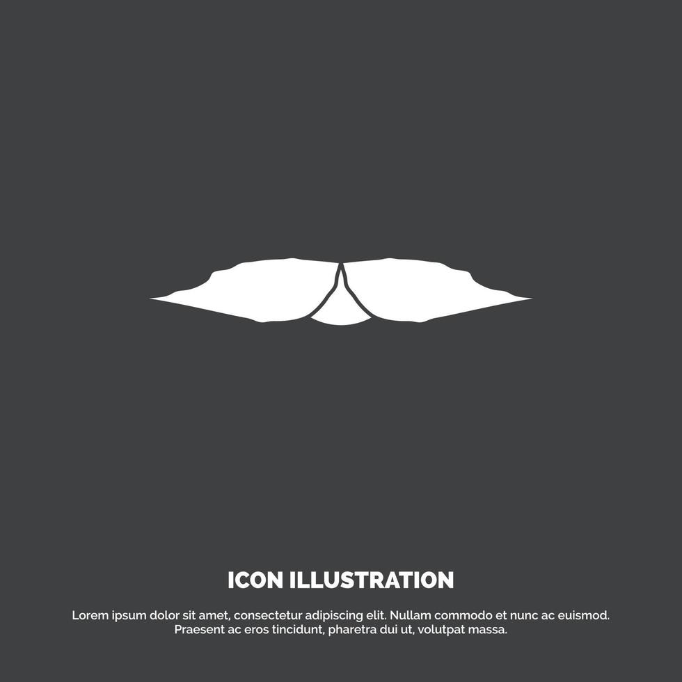 moustache. Hipster. movember. male. men Icon. glyph vector symbol for UI and UX. website or mobile application