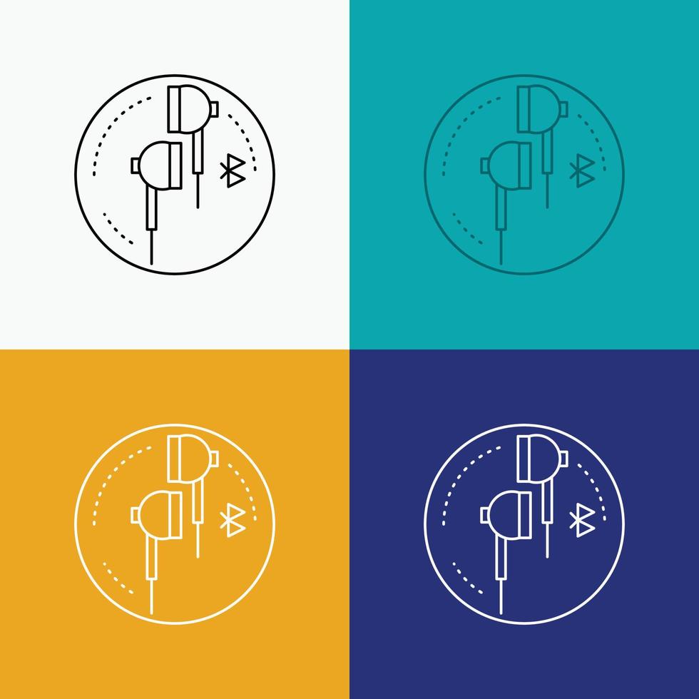 Headphone. ear. phone. bluetooth. music Icon Over Various Background. Line style design. designed for web and app. Eps 10 vector illustration