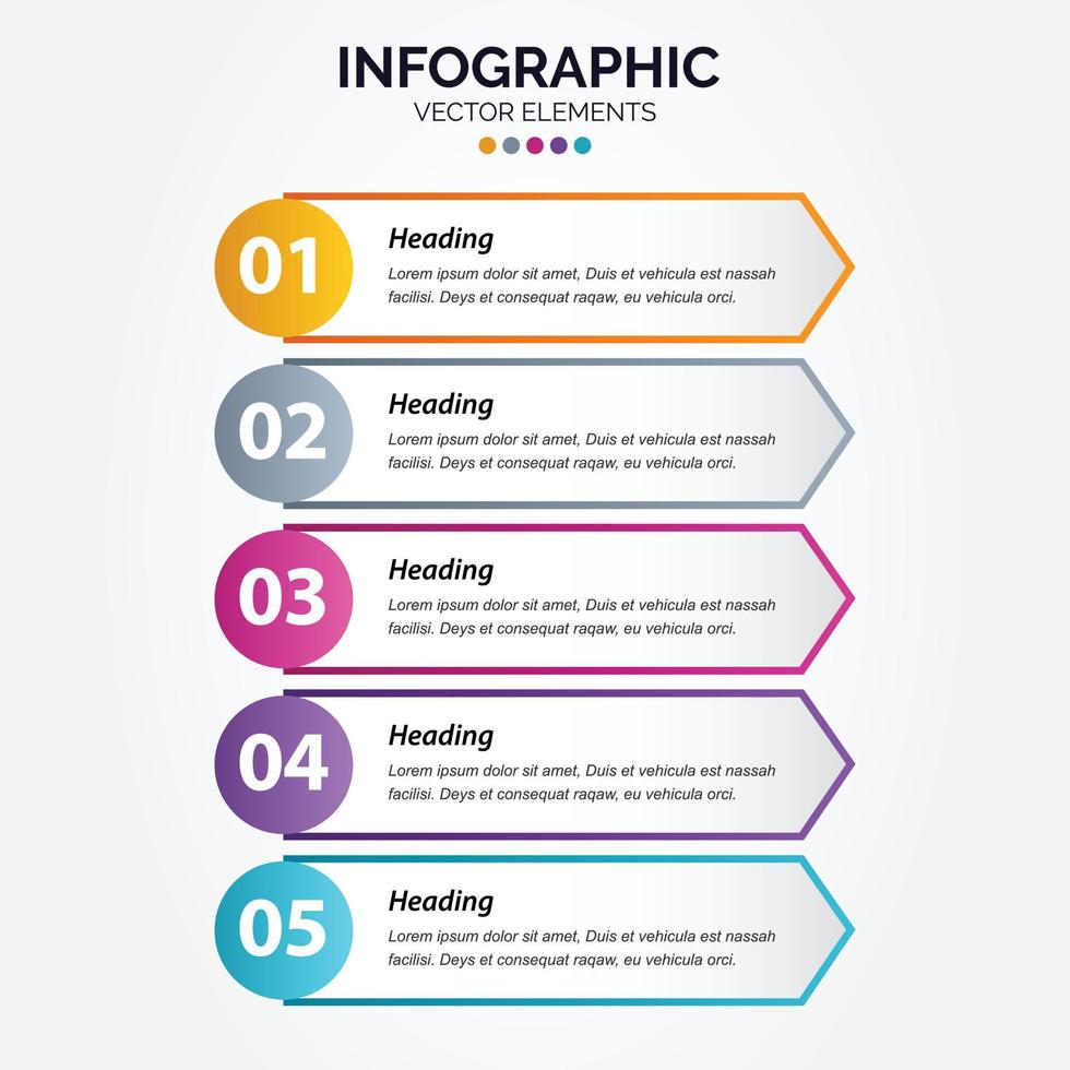 plantilla de diseño infográfico vertical empresarial con iconos y 5 cinco opciones o pasos. vector