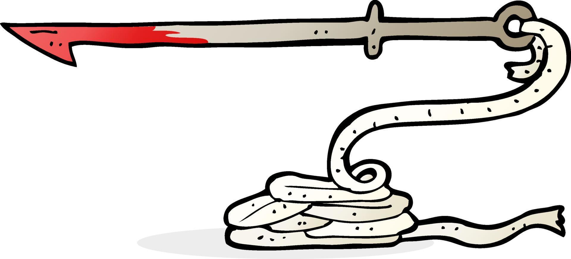 doodle cartoon harpoon vector