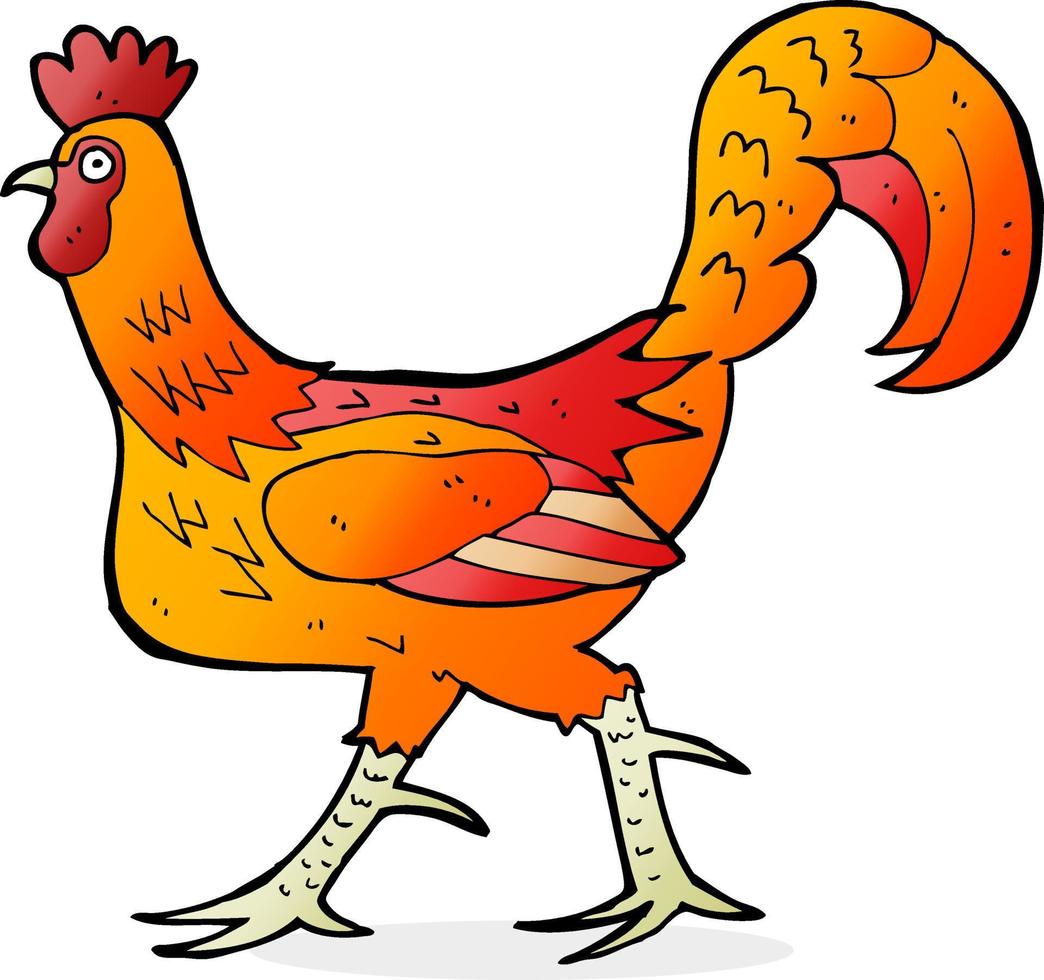 garabato, carácter, caricatura, gallo vector