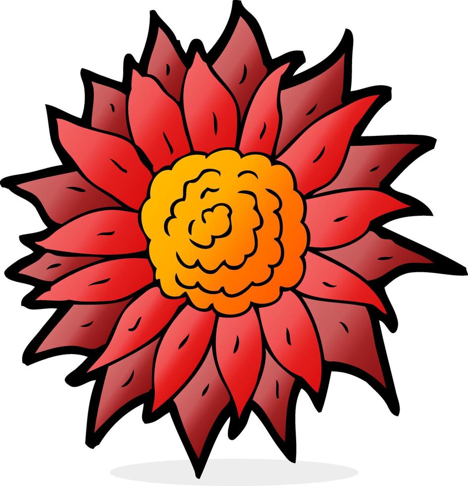 doodle cartoon flower vector