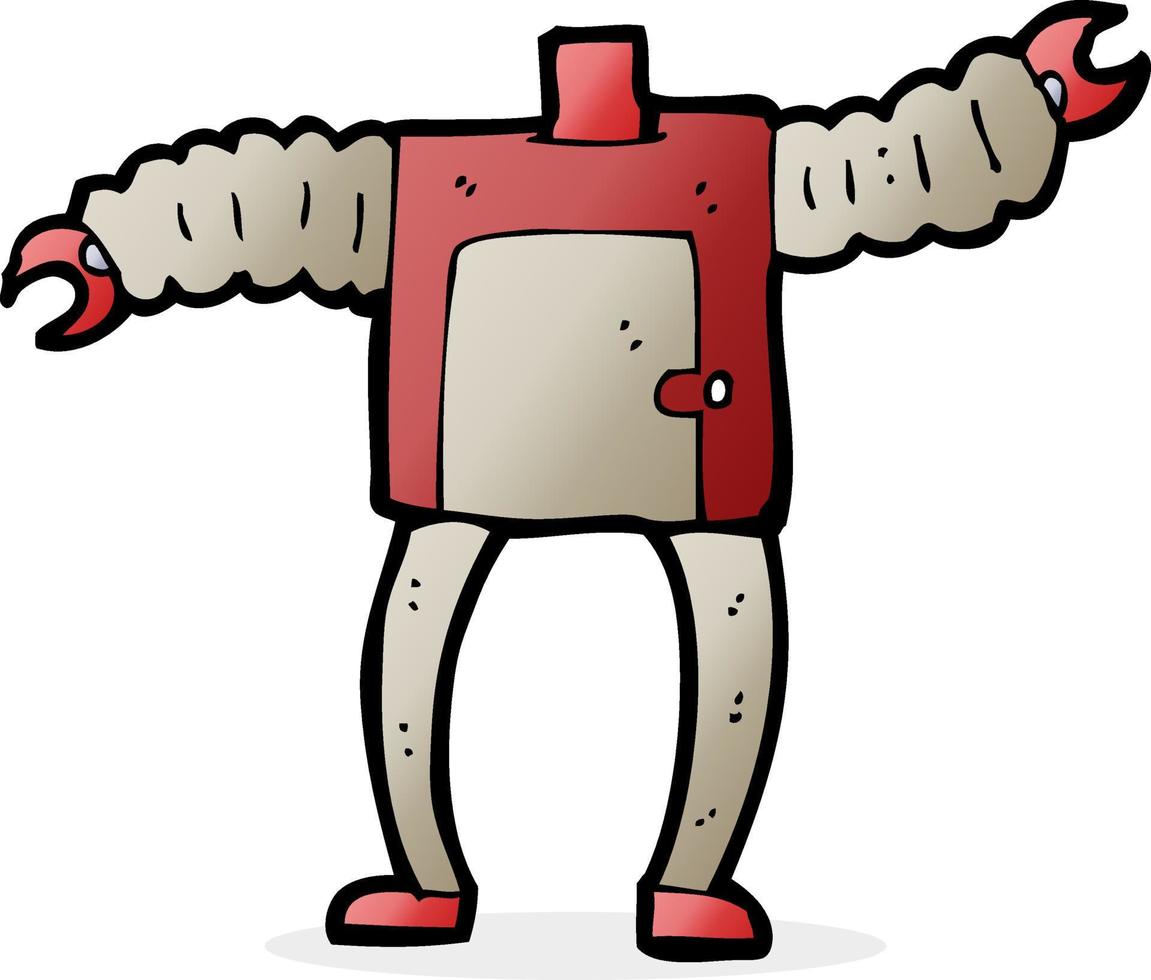 garabato, caricatura, robot, cuerpo vector