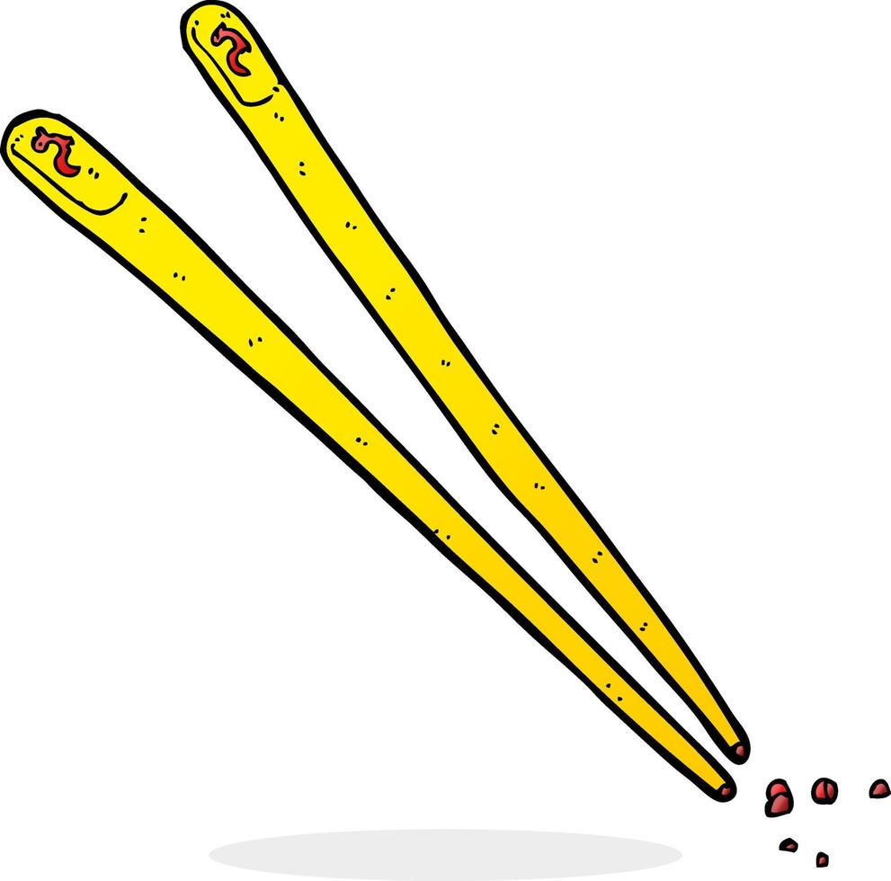 doodle cartoon chopsticks vector