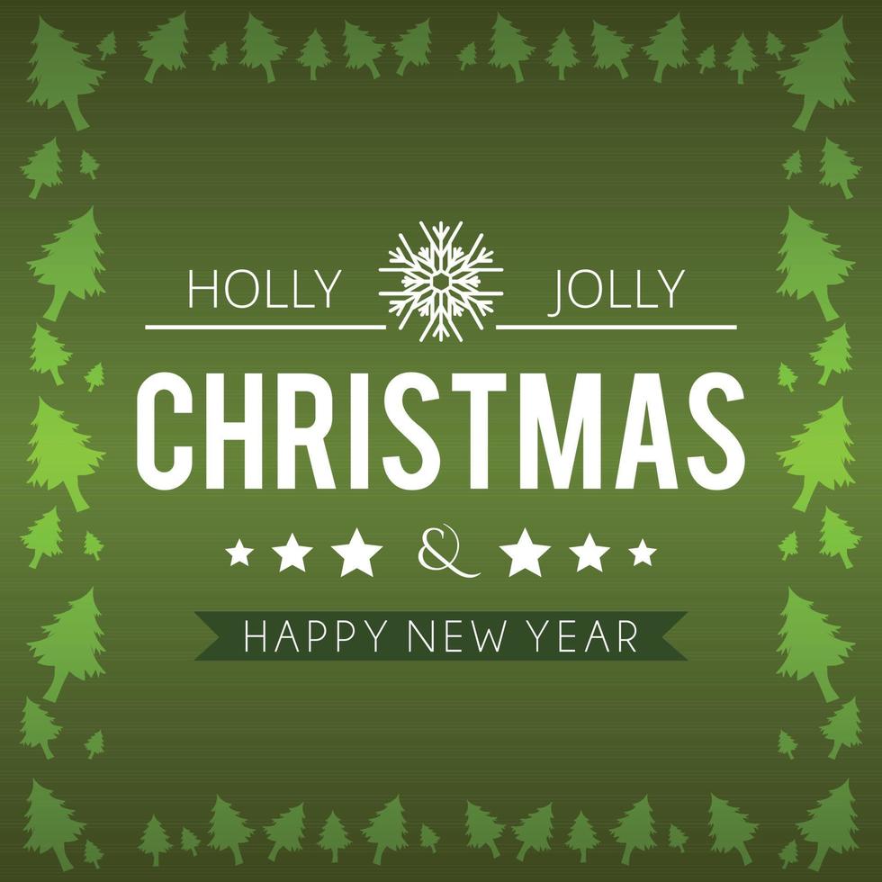 Holly Jolly Christmas and happy new year background vector