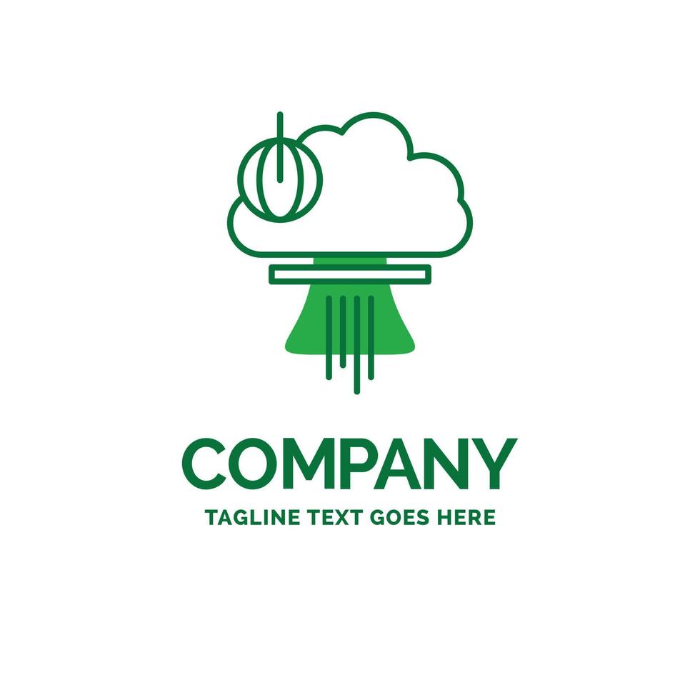 Bomb. explosion. nuclear. special. war Flat Business Logo template. Creative Green Brand Name Design. vector