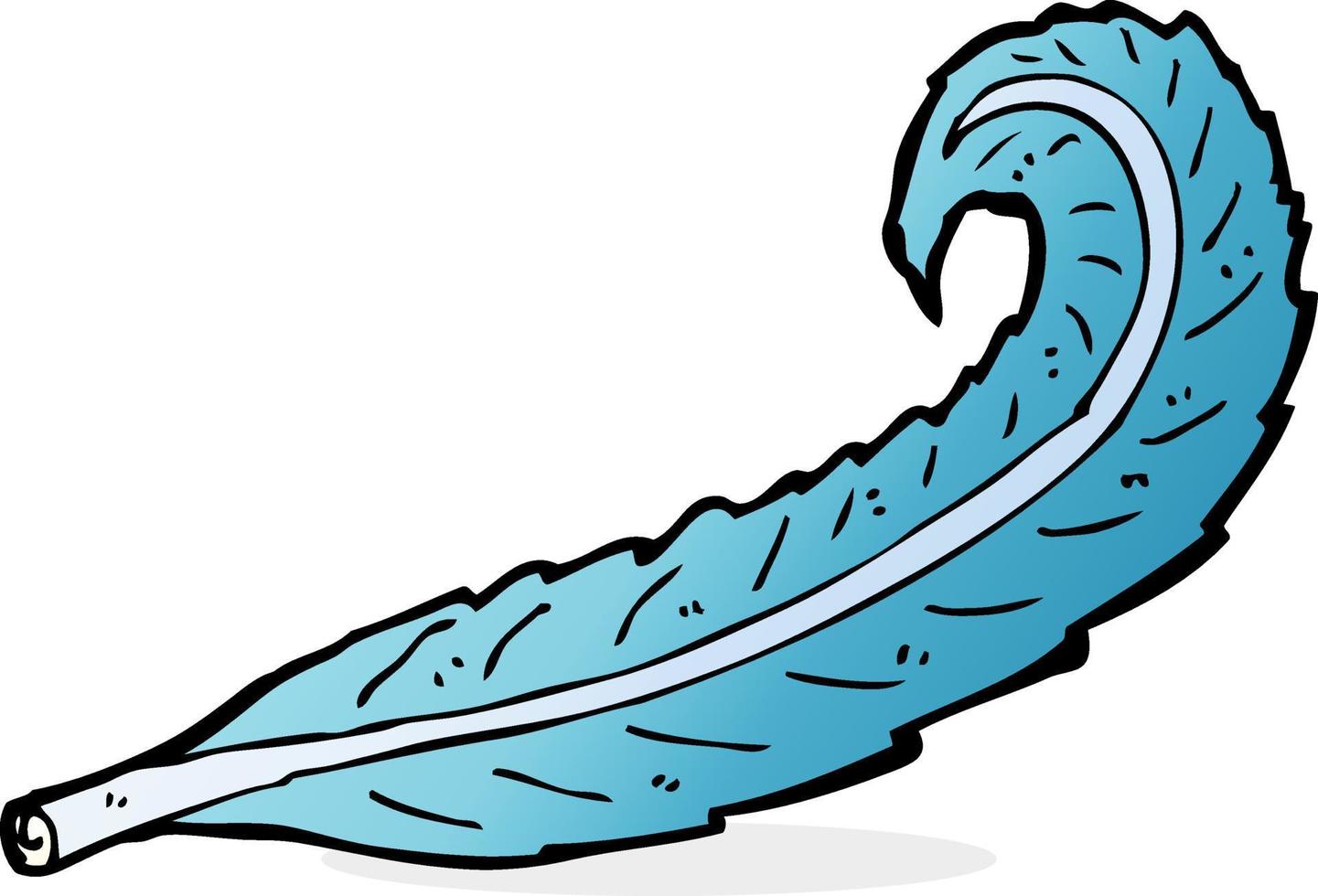 doodle cartoon feather vector