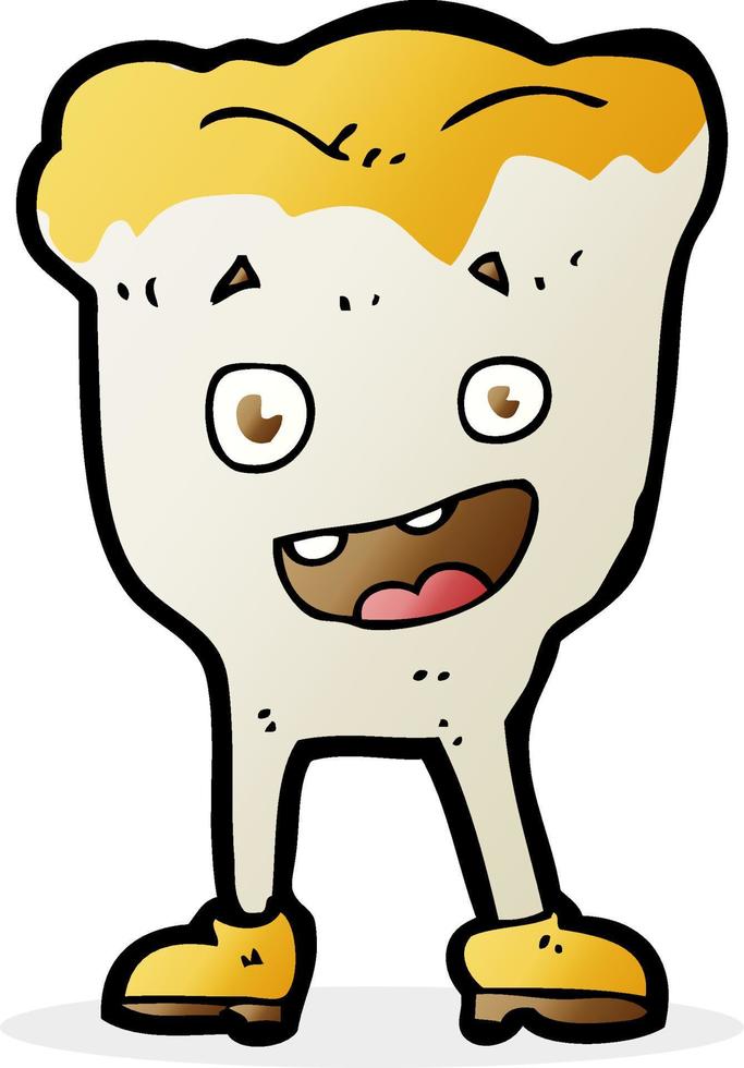 doodle character cartoon tooth vector