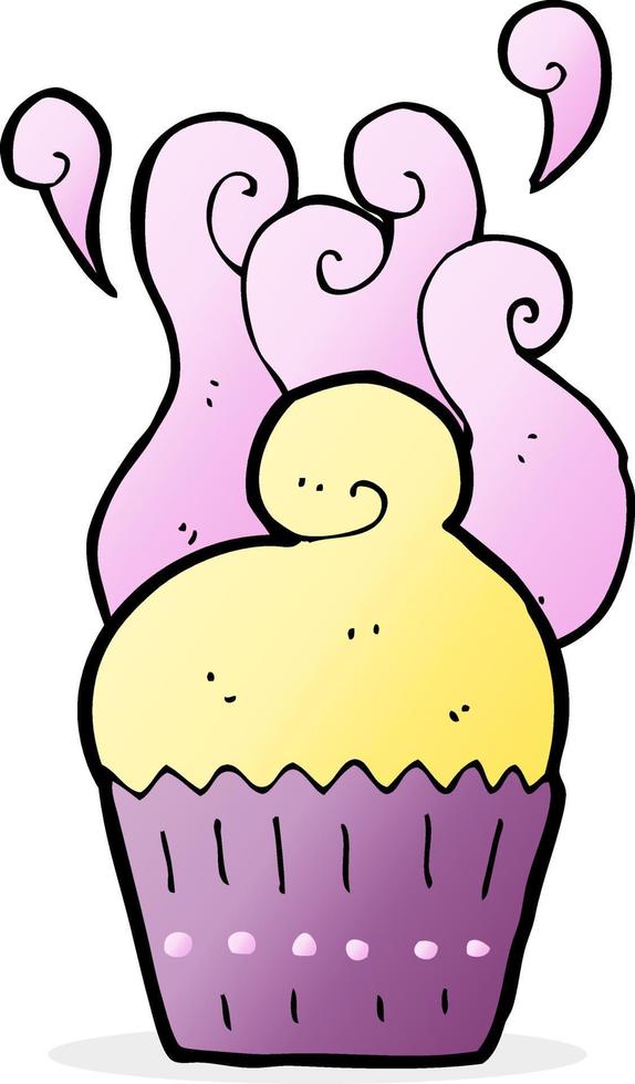 doodle cartoon cupcake vector