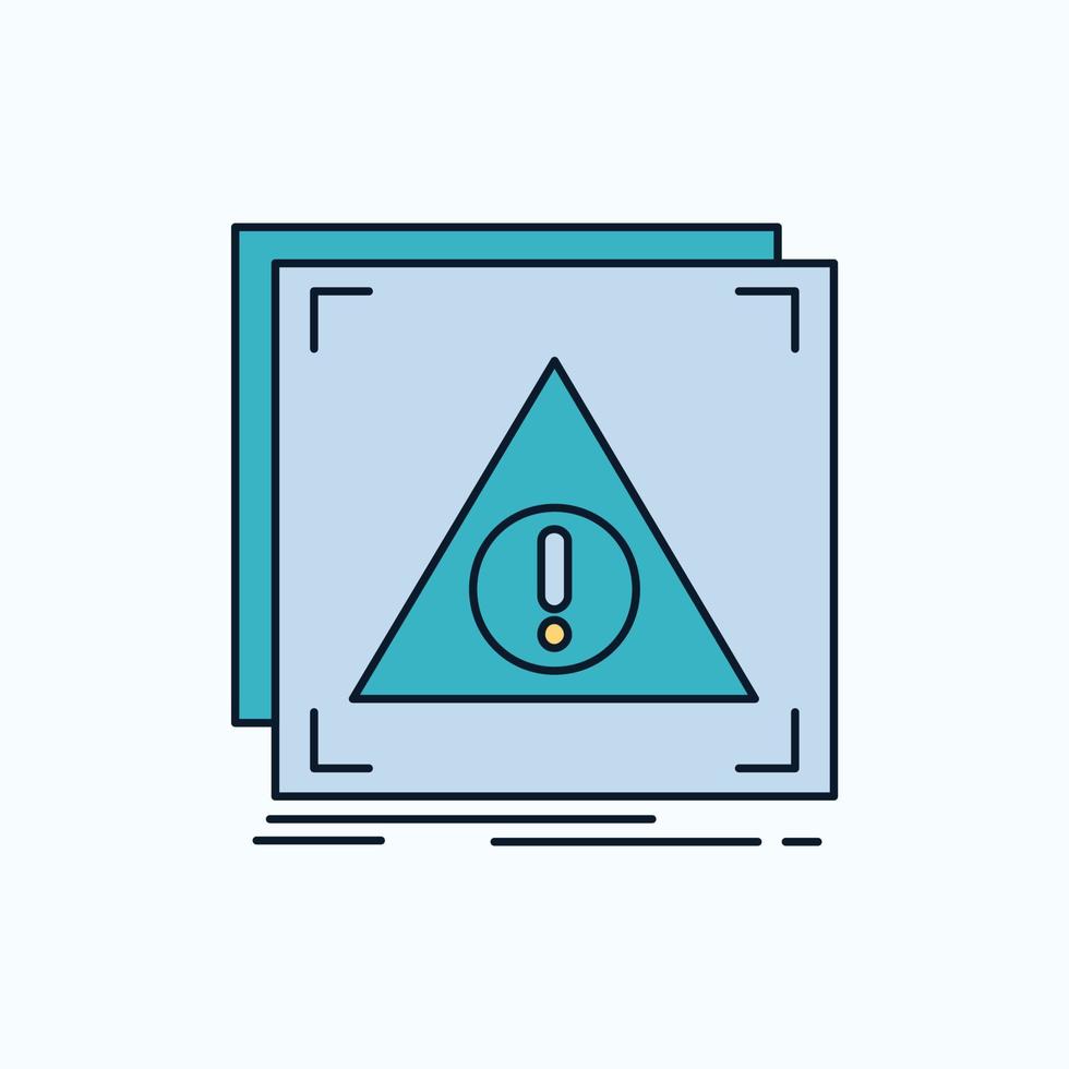 Error. Application. Denied. server. alert Flat Icon. green and Yellow sign and symbols for website and Mobile appliation. vector illustration