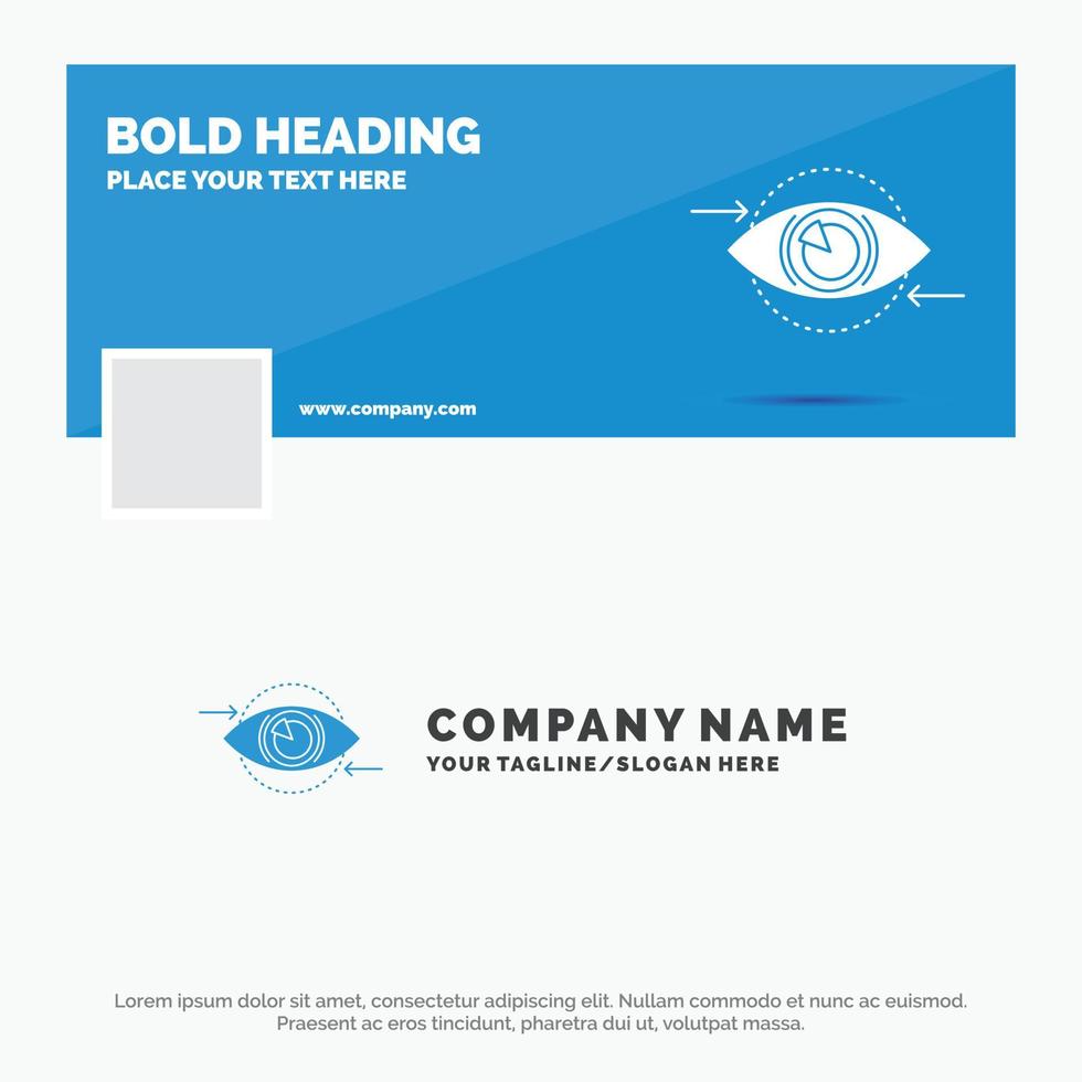 plantilla de logotipo empresarial azul para empresas. ojo. marketing. visión. plan. diseño de banner de línea de tiempo de facebook. ilustración de fondo de banner web de vector