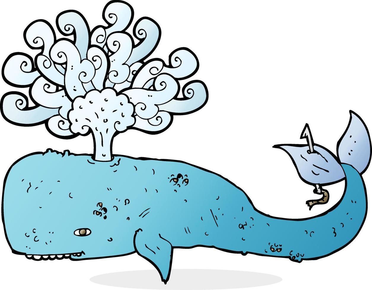 doodle character cartoon whale vector