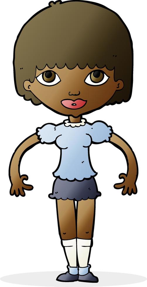 doodle character cartoon girl vector