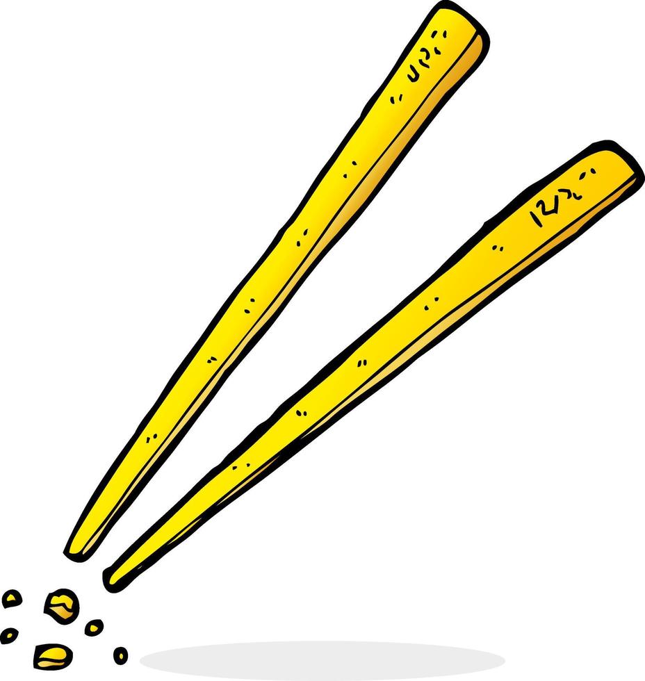 doodle cartoon chopsticks vector