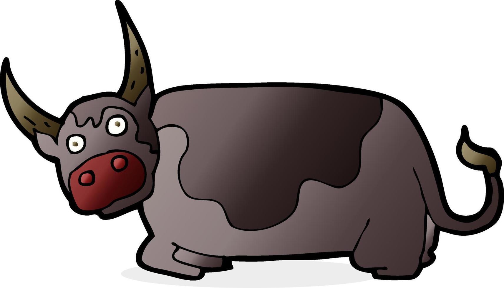 cartoon bull doodle character vector