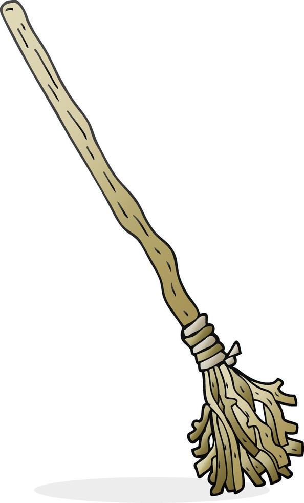 doodle cartoon broomstick vector