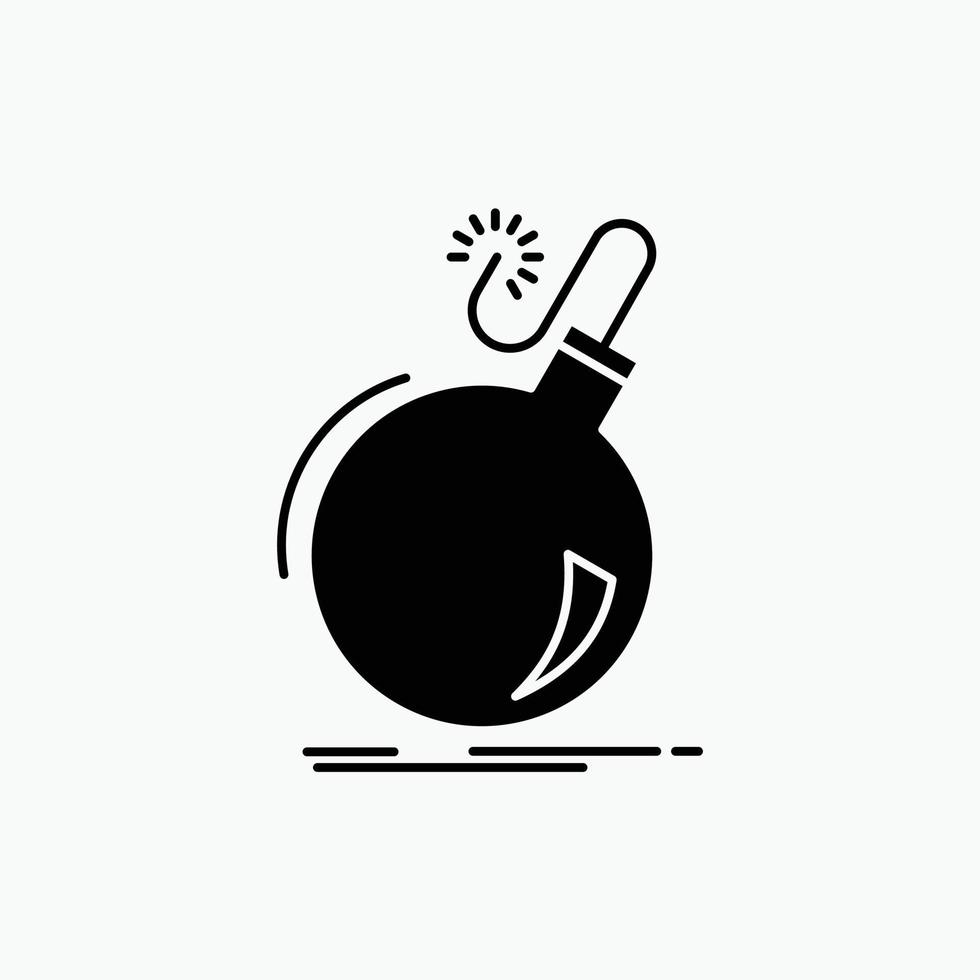 Bomb. boom. danger. ddos. explosion Glyph Icon. Vector isolated illustration