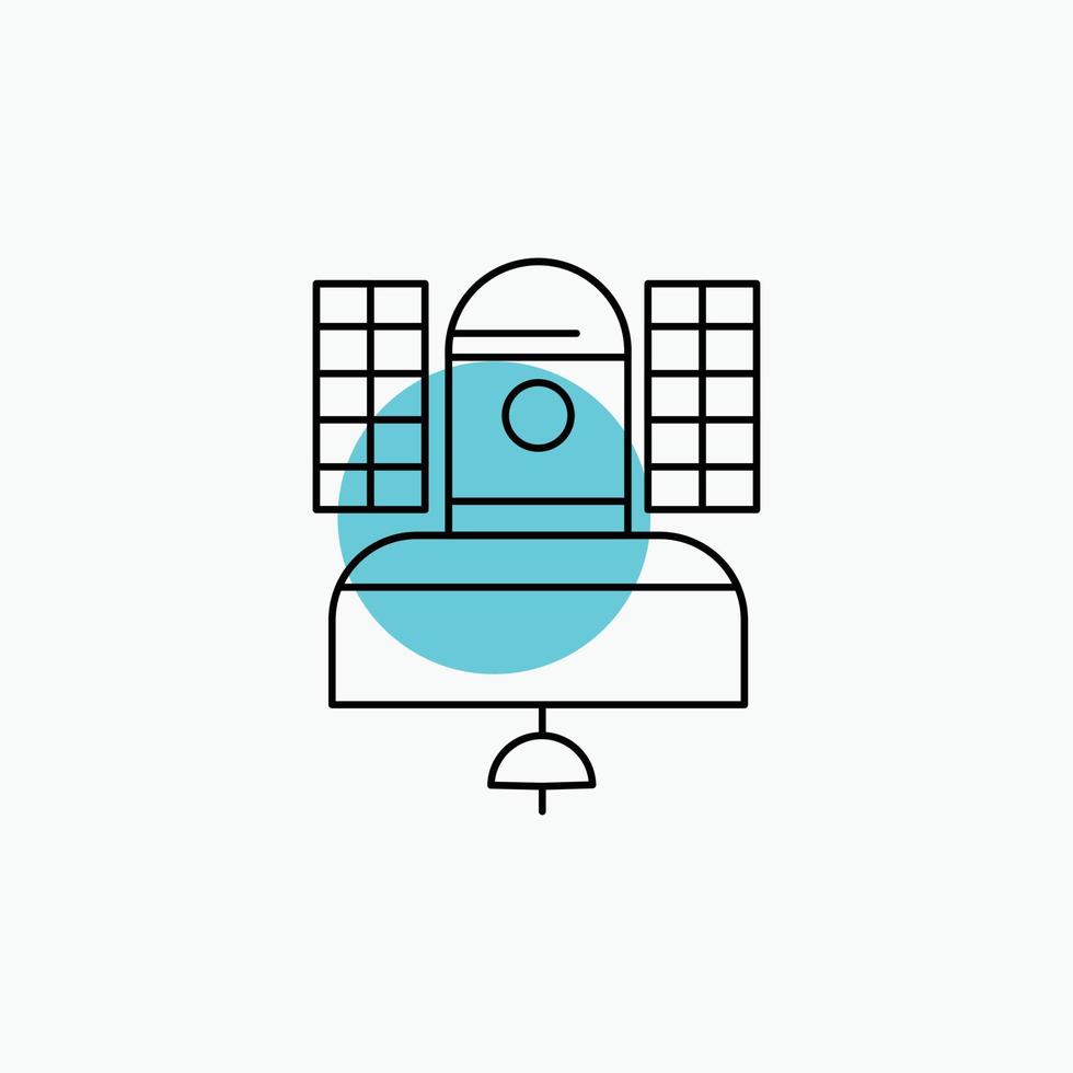satélite. transmisión. radiodifusión. comunicación. icono de línea de telecomunicaciones vector