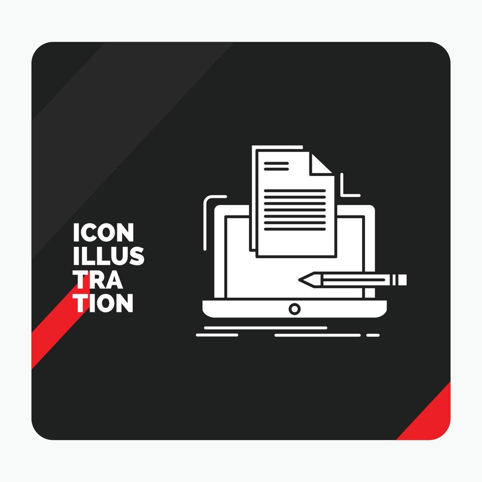 Red and Black Creative presentation Background for Coder. coding. computer. list. paper Glyph Icon vector