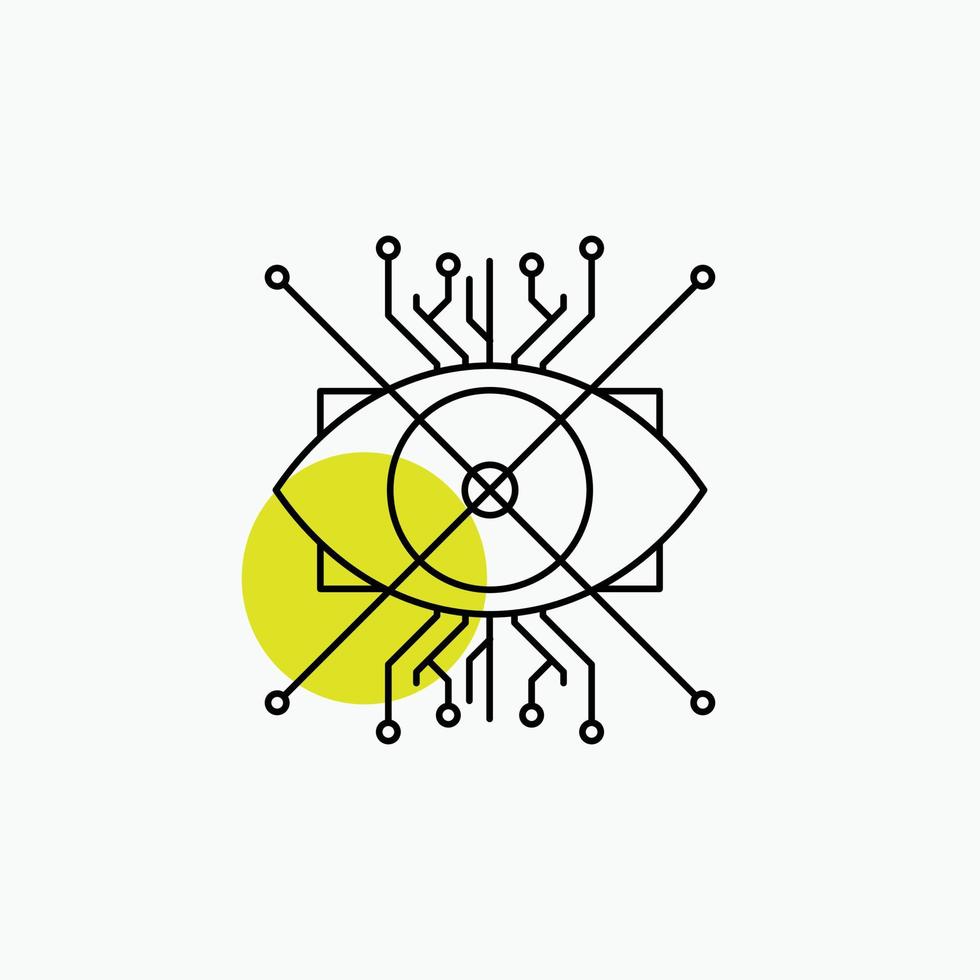 Ar. augmentation. cyber. eye. lens Line Icon vector