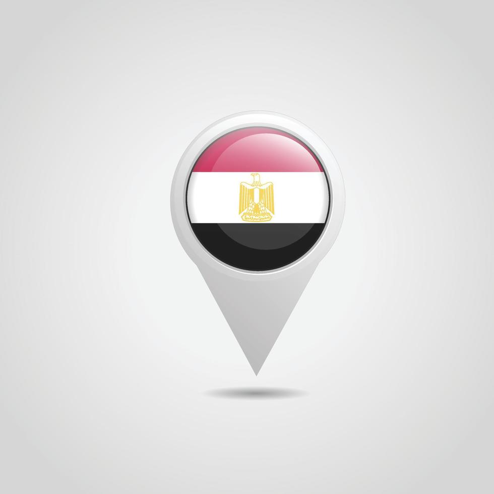 pin de mapa de bandera de egipto vector