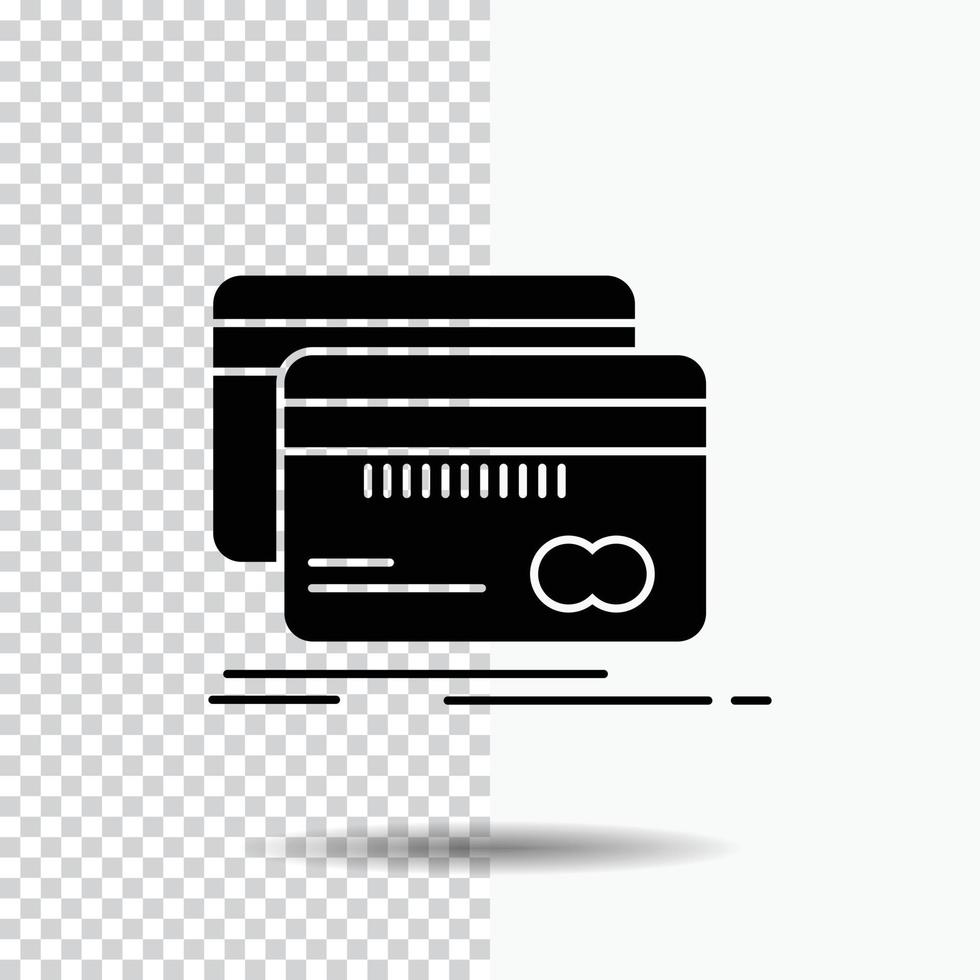 Banking. card. credit. debit. finance Glyph Icon on Transparent Background. Black Icon vector